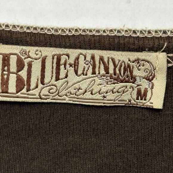 Blue Canyon Women’s Henley Tee Size Medium Brown Y2K Fairycore Earthy - Picture 5 of 8